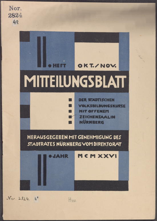 Mitteilungsblatt der städtischen Volksbildungskurse Okt./Nov. 1926